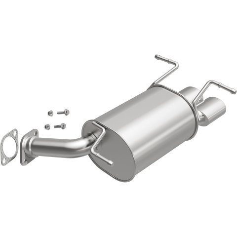 BRExhaust Direct-Fit Steel 2.25 Inch Muffler 108-0031 Mufflers, Direct-Fit, in. Inlet/Outlet, Steel, Aluminized, Angle Cut Outlet, for Infiniti, 3.5L, Each