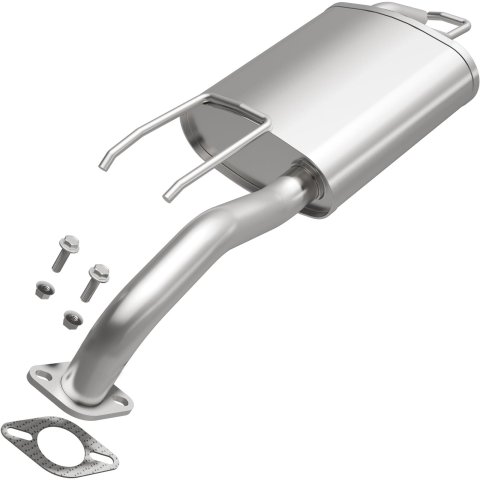 BRExhaust Direct-Fit Steel 2 Inch Muffler 108-0061 Mufflers, Direct-Fit, 2.00 in. Inlet/Outlet, Steel, Aluminized, for Hyundai, 2.0L, Each