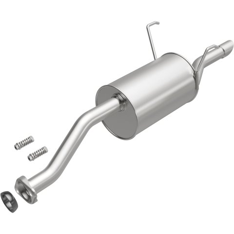 BRExhaust Direct-Fit Steel 1.75 Inch Muffler 108-0097 Mufflers, Direct-Fit, in. Inlet/Outlet, Steel, Aluminized, Angle Cut Outlet, for use on Acura®, for use on Honda®, 1.7L, Each