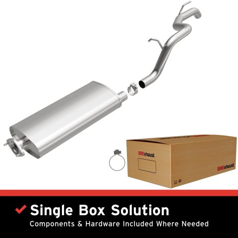BRExhaust Direct-Fit Exhaust Systems for 2002-2007 LIBERTY - 116-0012 Systems, Direct-Fit, Replacement, OEM Style, Cat-Back, Bolt-On, Stainless Steel, Natural Finish, with Hangers, Hardware, Jeep, Kit