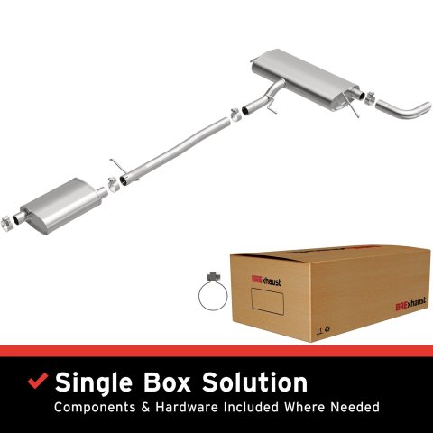 BRExhaust Direct-Fit Exhaust Systems for 2010-2017 EQUINOX, TERRAIN - 116-0020 Systems, Direct-Fit, Replacement, OEM Style, Mid-Section Back, Bolt-On, Stainless Steel, Natural, with Hangers, Hardware, Chevy, GMC, Kit