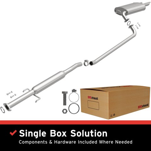 BRExhaust Direct-Fit Exhaust Systems 116-0274 Systems, Direct-Fit, Replacement, OEM Style, Cat-Back, Bolt-On, Stainless Steel, Natural Finish, with Hangers, Hardware, Lexus, Toyota, Kit