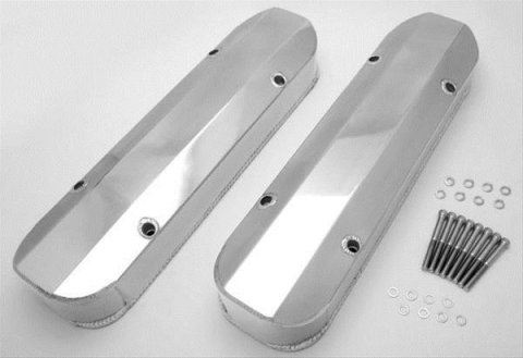 Hamburger's Performance Fabricated Aluminum Valve Covers 1023 Covers, Tall, Aluminum, Polished, Chevy, Big Block, Perimeter Bolt, Pair