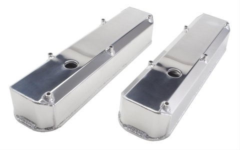 Hamburger's Performance Fabricated Aluminum Valve Covers 1051 Covers, Tall, Fabricated, Aluminum, Polished, Mopar, Small Block, Pair