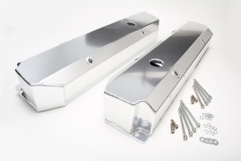 Hamburger's Performance Fabricated Aluminum Valve Covers 1052 Covers, Tall, Fabricated, Aluminum, Polished, Mopar, Big Block, Pair