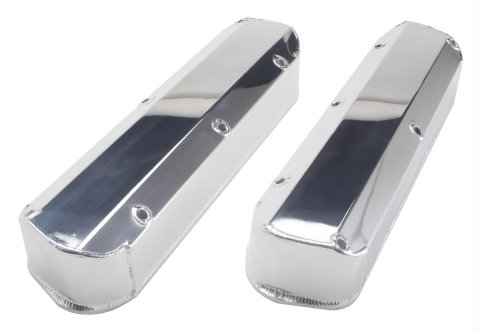 Hamburger's Performance Fabricated Aluminum Valve Covers 1063 Covers, Tall, Fabricated, Aluminum, Polished, Ford, Small Block, Pair