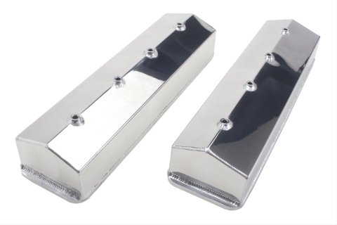 Hamburger's Performance Fabricated Aluminum Valve Covers 1064 Covers, Tall, Centerbolt, Fabricated, Aluminum, Polished, Chevy, Small Block, Pair