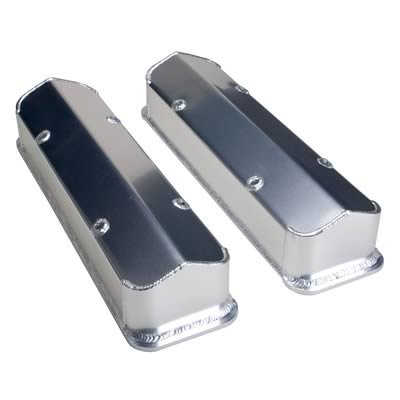 Hamburger's Performance Fabricated Aluminum Valve Covers 1085 Covers, Tall, Fabricated, Aluminum, Natural, Chevy, Small Block, Pair