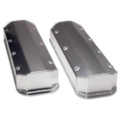 Hamburger's Performance Fabricated Aluminum Valve Covers 1086 Covers, Tall, Fabricated, Aluminum, Natural, Chevy, Big Block, Pair