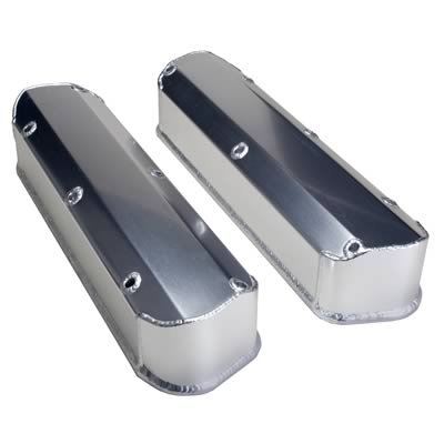 Hamburger's Performance Fabricated Aluminum Valve Covers 1087 Covers, Tall, Fabricated, Aluminum, Natural, Ford, Small Block, Pair