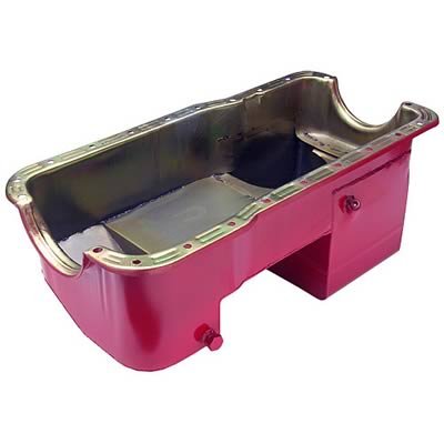 Hamburger's Performance Econo Series Oil Pans for 1979-1993 MUSTANG, 1980-1988 THUNDERBIRD - 3090 Pan, Steel, Red, 7 qt., Ford, 351W, Fox-Body, Each