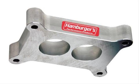 Hamburger's Performance Torque Flow CNC 1 Inch Carburetor Spacer 3131 Spacer, CNC, 2-hole, Aluminum, Clearcoat, 1.00 in. Thick, 2-barrel, Each