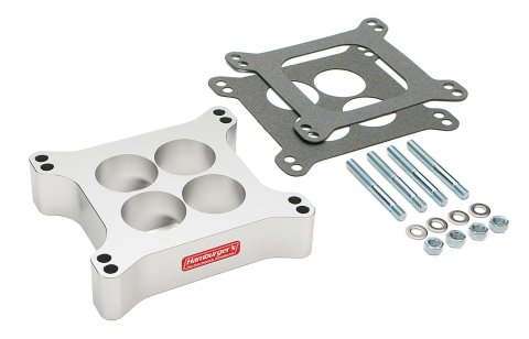 Hamburger's Performance Torque Flow CNC 1.5 Inch Carburetor Spacer 3210 Spacer, Flow, Aluminum, Clear Anodized, in. Thick, 4-Hole, Square Bore, Each