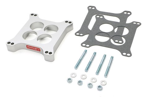 Hamburger's Performance Torque Flow CNC 1 Inch Carburetor Spacer 3211 Spacer, Flow, Aluminum, Clear Anodized, in. Thick, 4-Hole, Square Bore, Each