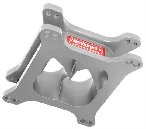 Hamburger's Performance Torque Flow CNC 2 Inch Carburetor Spacer 3212 Spacer, Flow, Aluminum, Clear Anodized, in. Thick, 4-Hole, Square Bore, Each