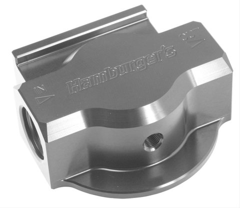 Hamburger's Performance Remote Oil Filter Mounts 3300 Mount, Remote, Single Filter, 3/4-16 in., Billet Aluminum, Clear Anodized, Each