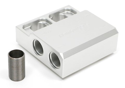 Hamburger's Performance Oil Filter Mounts 3305 Mounts, BILLET SINGLE FILTER BASE FOR CUMMINS 5.9L