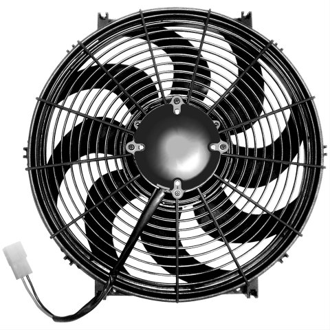 16 Inch 1,950 CFM Maradyne Challenger Series Electric Fan MC166K Fan, Series, Electric, Single, 16.0 in. Diameter, cfm, 12 V, Puller/Pusher, Black Plastic