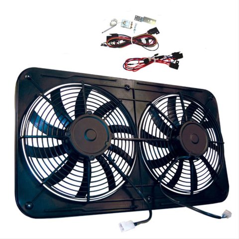 12 Inch 3,130 CFM Maradyne Jetstreme Electric Fan MJS22KC Radiator Fan, Dual, Controller, Electric, Jetstreme, Nylon, Black, 12.0 in. Diameter, cfm, Each