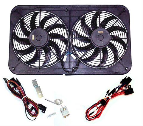 12 Inch 2,300 CFM Maradyne Jetstreme Electric Fan MJS23KC Radiator Fan, Dual, Controller, Electric, Jetstreme, Nylon, Black, 12.0 in. Diameter, cfm, Each