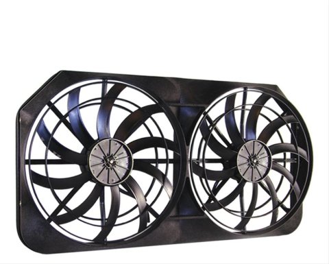 16 Inch 4,320 CFM Maradyne Mach Two Extreme Series Truck Electric Fan MM22KX Radiator Fan, Two, Nylon, Black, in. Diameter, cfm, Each