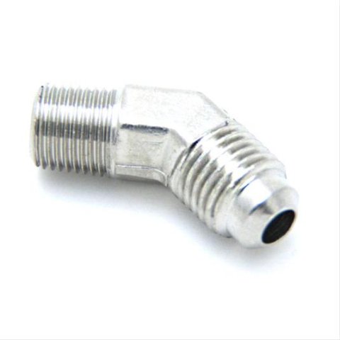 Nitrous Outlet AN to NPT Adapter Fittings 00-01251-B Fitting, Adapter, NPT, 45 Degree, Aluminum, Nickel Plated, -4 AN, 1/8 in. NPT, Each