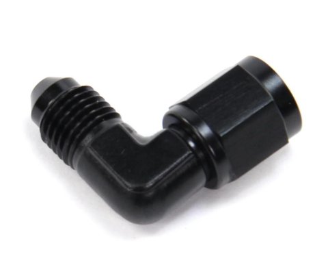 Nitrous Outlet AN Fittings 00-01613 Universal Fittings, 6AN Swivel x 6AN 90 Degree Fitting - Female/Male (Black)