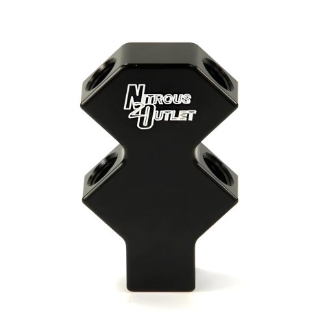 Nitrous Outlet Distribution Blocks 00-01711 High Flow Stacked Y Block 1/4 NPT inlet and 1/4 NPT outlets