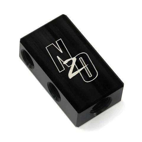 Nitrous Outlet Distribution Blocks 00-01758 Compact 1 In 4 Out Block w/ 1/8 NPT Inlet 5/16-24 Exit