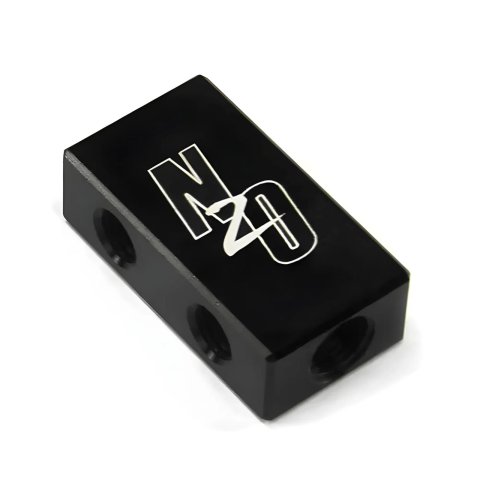 Nitrous Outlet Distribution Blocks 00-01760 Compact 2 in 4 Out Block with sensor port location