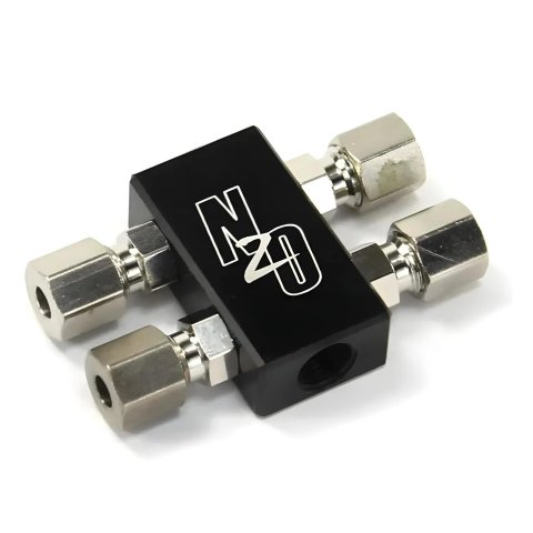 Nitrous Outlet Distribution Blocks 00-01761 Compact 2 In 4 Out Block w/ compression fittings & sensor port