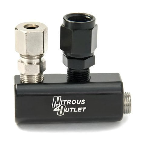 Nitrous Outlet Fuel Rail Distribution Blocks 00-01803 Fitting, Rail, GM EFI Block, Two 1/8 in. NPT x -4 AN fittings Included, Each