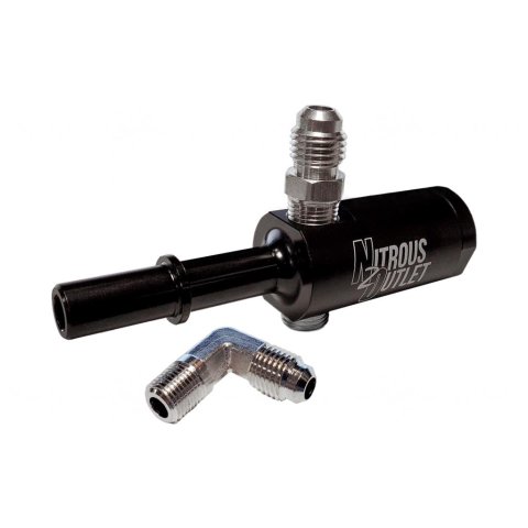 Nitrous Outlet Fuel Line Adapter Fittings 00-01812 Fittings, Straight, 3/8 in. Female Quick-connect, 3/8 in. Male Quick-connect, Aluminum, Black Anodized, Ford, Each