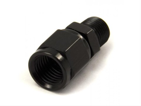 Nitrous Outlet AN to NPT Adapter Fittings 00-01901 Fitting, Adapter, NPT, Straight, Aluminum, Black Anodized, -4 AN, 1/8 in. NPT, Swivel, Each
