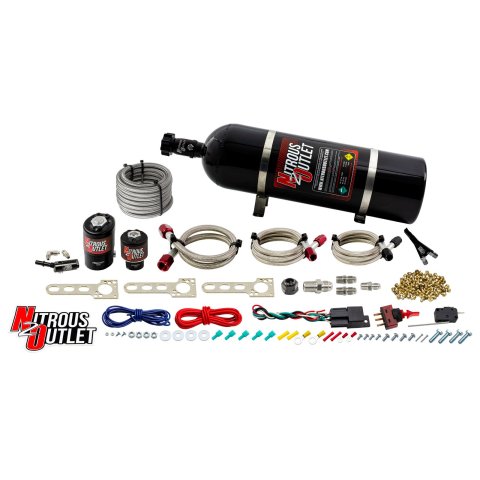 Nitrous Outlet EFI Single Nozzle Systems 00-10005-15 GM 2014+ LT1 Truck and Corvette System (15lb Bottle)