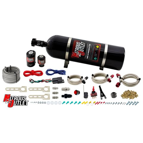 Nitrous Outlet EFI Single Nozzle Systems 00-10010-15 Ford 87-98 Mustang GT, Cobra System (15lb Bottle)