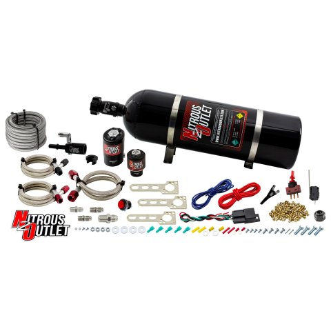 Nitrous Outlet EFI Single Nozzle Systems 00-10016-15 11-14 Ford Mustang System (15lb Bottle)