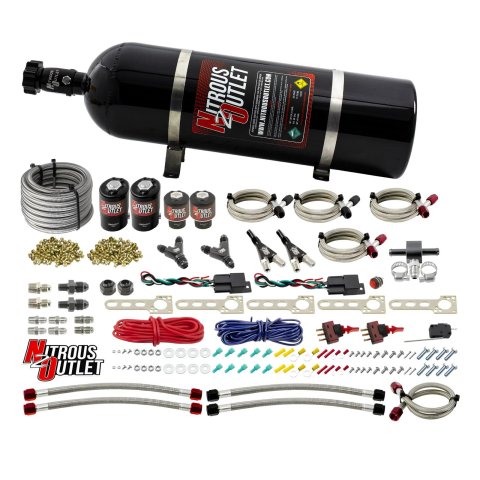Nitrous Outlet EFI Dual Stage Single Nozzle Systems 00-10043-15 Universal System (15lb Bottle)