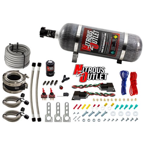 Nitrous Outlet Oxide Systems 00-10052-12 Systems, Interspooler 3" Boosted Dual Stage Dry Collar System (50-400HP)(12lb Bottle)