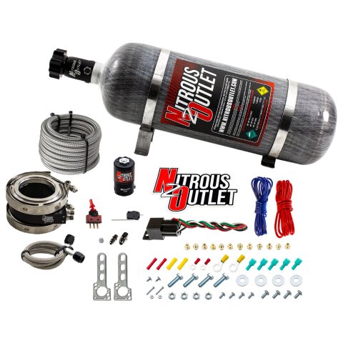 Nitrous Outlet Oxide Systems 00-10054-12 Systems, Interspooler 4" Boosted Dry Collar System (50-400HP)(12lb Bottle)