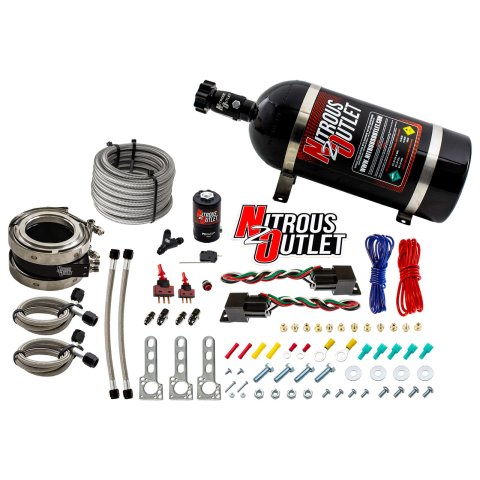 Nitrous Outlet Oxide Systems 00-10055-10 Systems, Interspooler 4" Boosted Dual Stage Dry Collar System (50-400HP)(10lb Bottle)