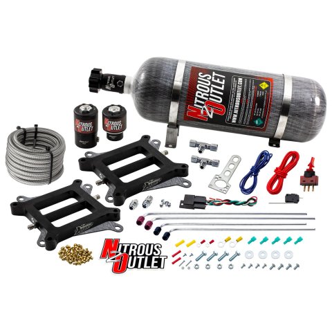 Nitrous Outlet Oxide Systems 00-10072-12 Systems, Weekend Warrior 4150 Tunnel Ram System - Gas/E85 (5-55 psi)(100-400 HP)(12LB Bottle)