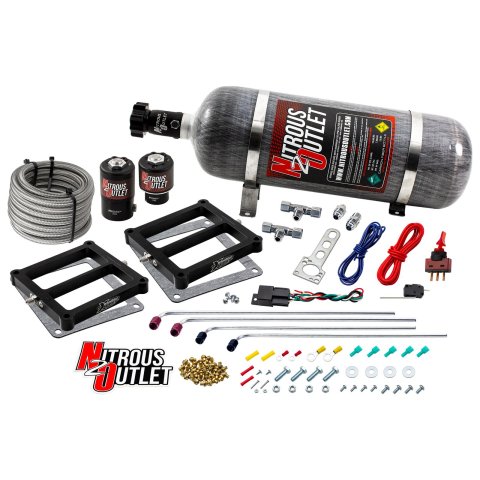 Nitrous Outlet Oxide Systems 00-10073-12 Systems, Weekend Warrior 4500 Tunnel Ram System - Gas/E85 (5-55 psi)(100-400 HP)(12LB Bottle)