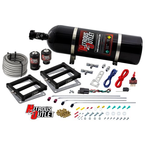 Nitrous Outlet Oxide Systems 00-10073-15 Systems, Weekend Warrior 4500 Tunnel Ram System - Gas/E85 (5-55 psi)(100-400 HP)(15LB Bottle)
