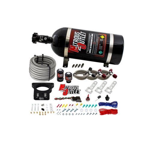 Nitrous Outlet Oxide Plate Systems 00-10102-10 Systems, EFI Plate, Wet Style, WOT Switch Activation, 10 lbs. Bottle, for Use On 78mm LSX Intakes, Cadillac, Chevrolet, Pontiac, Kit