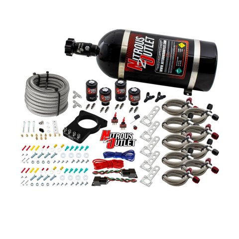 Nitrous Outlet Oxide Plate Systems 00-10103-10 Systems, EFI Plate, Dry Style, WOT Switch Activation, 10 lbs. Bottle, for Use On 78mm LSX Intakes, Chevrolet, V8, Kit