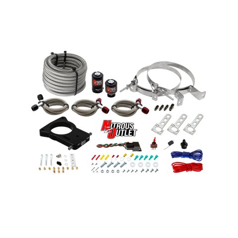 Nitrous Outlet Oxide Plate Systems 00-10106-00 Systems, EFI Plate, Wet Style, WOT Switch Activation, for Use On A 78mm LSX Truck Intake, Chevrolet, GMC, Small Block LS, Kit