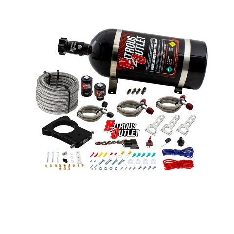 Nitrous Outlet Oxide Plate Systems 00-10106-10 Systems, EFI Plate, Wet Style, WOT Switch Activation, 10 lbs. Bottle, for Use On 78mm LSX Truck Intake, Chevy, GMC, Small Block LS, Kit