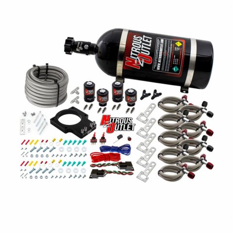 Nitrous Outlet Oxide Plate Systems 00-10109-00 Systems, EFI Plate, Wet Style, WOT Switch Activation, for Use On 90mm LSX Intake, Cadillac, Chevrolet, Pontiac, Small Block LS, Kit