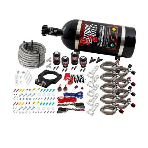 Nitrous Outlet Oxide Plate Systems 00-10114-10 Systems, EFI Plate, Wet Style, WOT Switch Activation, 10 lbs. Bottle, for Use with A 92mm LSX Intake, Chevrolet, Small Block LS, Kit